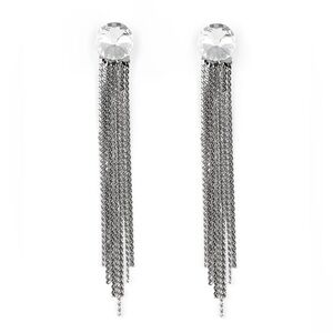 Elegant Silver Tassel Earrings